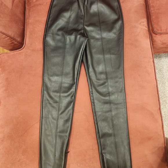 Charlotte Russe Black Faux Leather Trousers - Picture 3 of 7